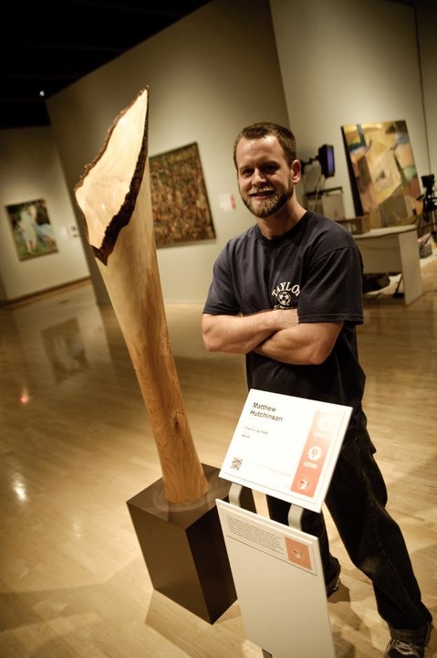 Cherry Log Vase, my entry in Artprize 2010.   5 feet tall, turned on a lathe from a six foot log.